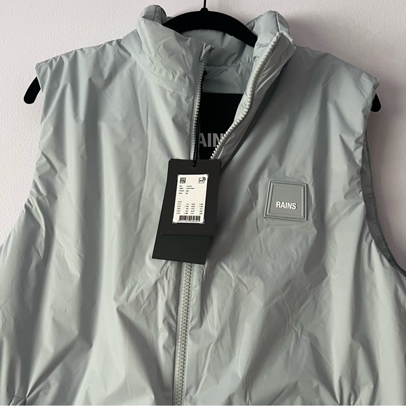 NWT Rains Padded Nylon Vest Sky Blue Small - Picture 4 of 14